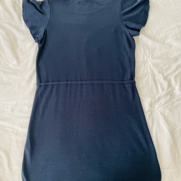 PAIGE Brielle Knit T-Shirt Dress with Flutter Sleeves in Atmosphere - Size L - Picture 7 of 9